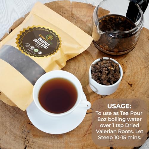 Cure wid Pure Organic Valerian Root Tea - Cut,Sifted & Non-Irradiated Valerian Tea Promotes Cure wid Pure