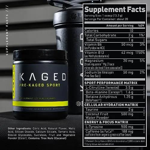 Kaged Pre Sport & Creatine Monohydrate Bundle | Glacier Grape Pre + Unflavored Creatine | Energy, Endurance, & Strength Gains | Hydration Support | Banned Substance-Free | Premium Stack