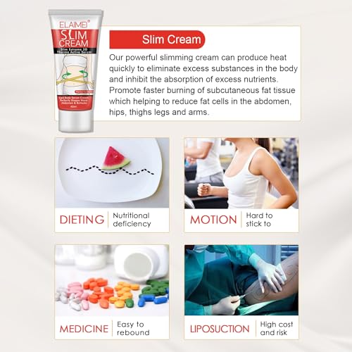 Hot Cream 2 Pack, Slimming Hot Cream for Belly Burns Fat, Slimming Cream Fat Burning SHIFAKOU