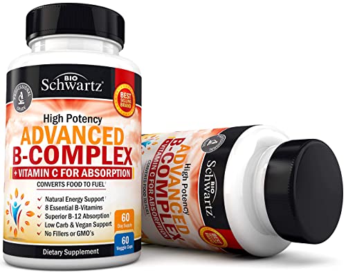 Vitamin B Complex with Vitamin C for Maximum Absorption - Methylcobalamin b12 BioSchwartz