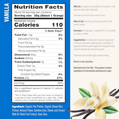 Isopure Vanilla Vegan Protein Powder, with Monk Fruit Sweetener & Amino Acids, Post Work Isopure