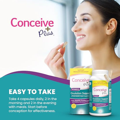 CONCEIVE PLUS Womens Ovulation Support - PCOS Supplement for Fertility