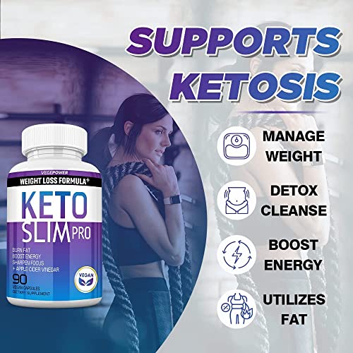 Keto Diet Pills Plus Apple Cider Vinegar - Exogenous Ketones Supplement for women men VEGEPOWER