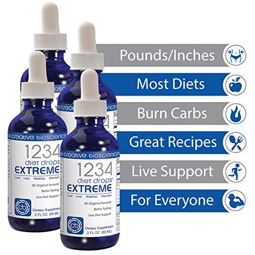 Creative Bioscience 1234 Diet Drops Extreme, 2 Fl Oz (4 Pack) Creative Bioscience
