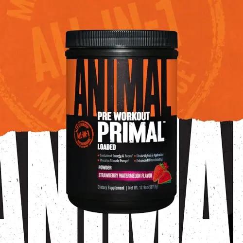 Animal Primal Muscle Hydration + Preworkout Powder – Contains Beta Alanine, 3DPump Animal