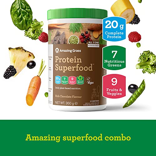 Amazing Grass Protein Superfood, Organic Vegan Protein Powder with Fruit and Vegetables Amazing Grass