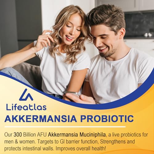 300 Billion AFU Akkermansia Muciniphila - Live Akkermansia Probiotics for Women & Men Lifeatlas