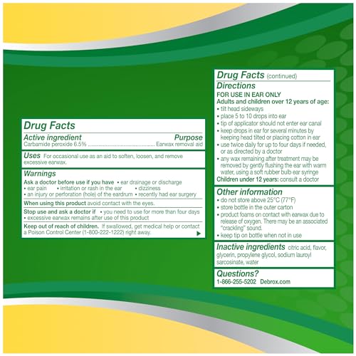 Debrox Ear Wax Removal Kit, Ear Cleaning Kit Includes Rubber Bulb Syringe