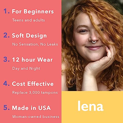 Lena Menstrual Cup | 12hr Reusable Period Silicone Soft Cup | Tampon and Pad Alternative