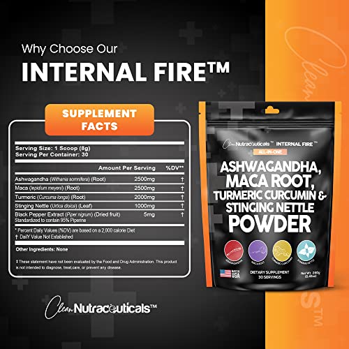 4in1 Ashwagandha Maca Root Powder Supplement with Turmeric Stinging