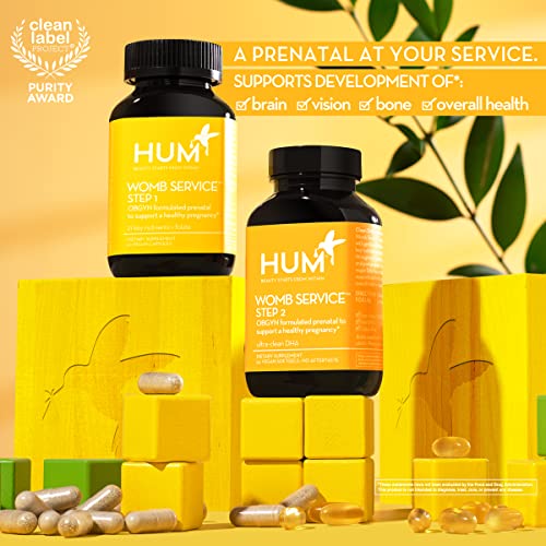 HUM Womb Service Prenatal & Postnatal Vitamins Combo Pack - OBGYN Formulated Vegan Prenatal HUM