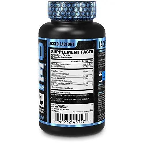 Jacked Factory N.O. XT Nitric Oxide Supplement, Build-XT Muscle Builder, & Androsurge Estrogen Blocker for Men