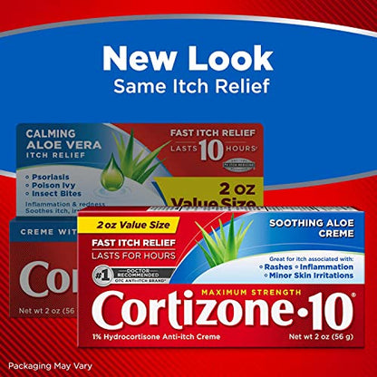 Cortizone 10 Maximum Strength Anti-Itch Cream with Soothing Aloe, 1% Hyd