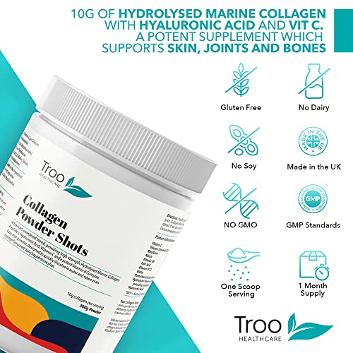 Hydrolysed Marine Collagen Peptides Powder Enhanced with Essential Vitamins 300g Troo Health Care