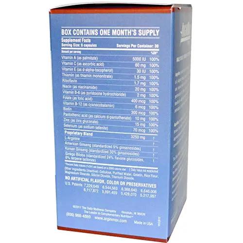 ArginMax L Arginine Nitric Oxide Supplement for Men - Oxygen & Blood Flow Support