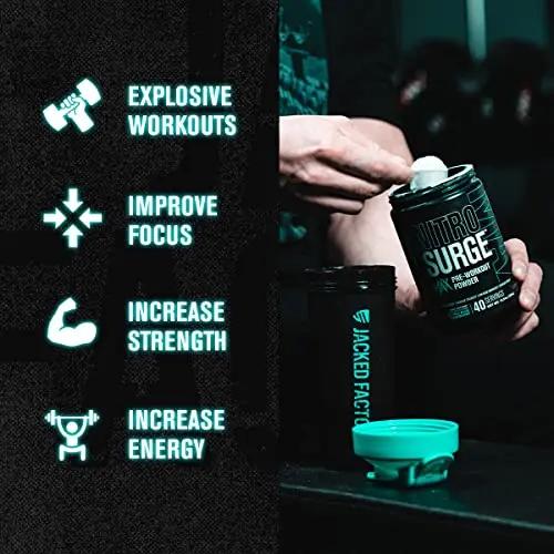 Jacked Factory Nitrosurge Max Nootropic Pre Workout Powder - Premium Pre Workout Jacked Factory