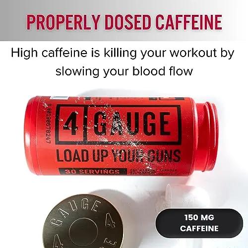 4 Gauge Natural Preworkout Without The Jitters | 30 Servings | Nitric Oxide Booster 4 Gauge