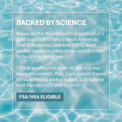 Cure Hydrating Plant Based Electrolyte Mix | FSA & HSA Eligible | Powder for Dehydration