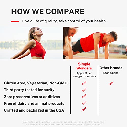 Apple Cider Vinegar Gummies with The Mother - ACV Gummies for Detox, Cleansing & Immune Support SIMPLE WONDERS