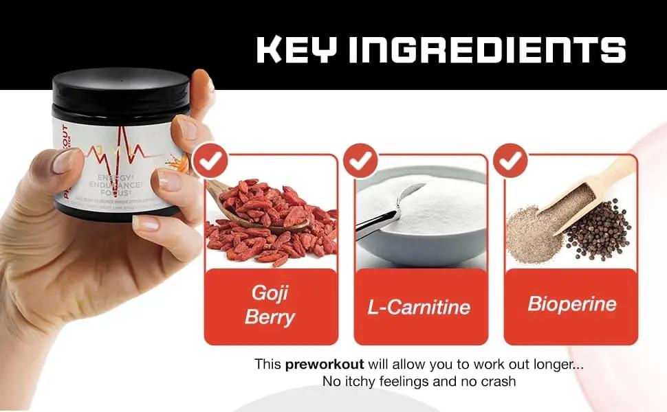 JML PreWorkout Includes GOGI Berry