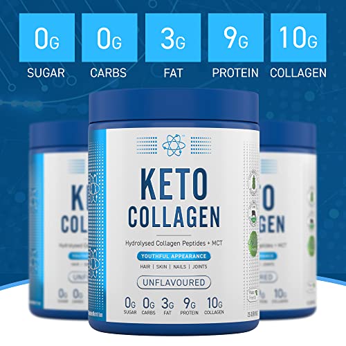 Applied Nutrition Keto Protein Powder, Hydrolysed Collagen Peptides + MCT Healthy Fats & Skin, Ketogenic & Paleo Diet Applied Nutrition