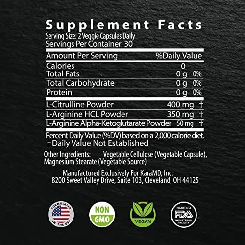 KaraMD Boost NXT | Nitric Oxide Booster Supplement | Natural L-Citrulline & L-Arginine Amino Acids | Improve Energy, Muscle Building & Performance | Non-GMO, Gluten Free & Vegan Friendly (30 Servings)