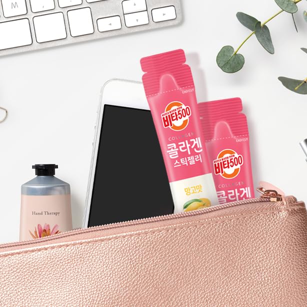 KWANGDONG Vita500 Mango Collagen Peptides Stick Jelly, with Vitamin C, to Support Skin KWANGDONG