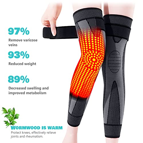 DAFUZ Tourmaline Acupressure self-Heating Shaping Knee Sleeve, Mugwort Acupressure