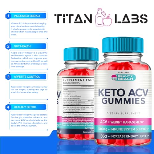 (5 Pack) Beauty Beach Keto ACV Gummies, Beauty Beach Keto ACV Gummies Advanced Titan Labs
