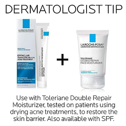 La Roche-Posay Effaclar Adapalene Gel 0.1% Acne Treatment, Prescription