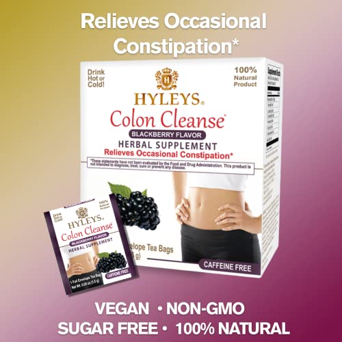 Hyleys Colon Cleanse Tea Blackberry Flavor - 50 Tea Bags (6 Pack - 300 Tea Bags Total) HYLEYS
