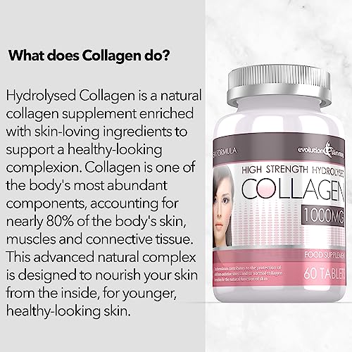 Hydrolysed Collagen High Strength 1,000mg for Hair, Skin & Nails, 60 Tablets, Evolution Slimming Evolution Slimming
