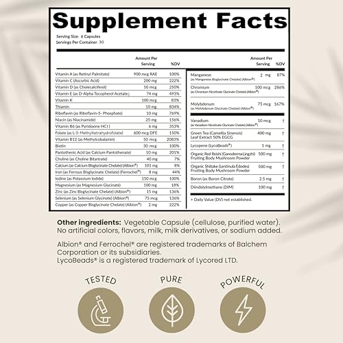 HPD Rx ONE Immunity Boost Multivitamin HPV Supplements for Women and Men, Pack of 6 HPD Rx