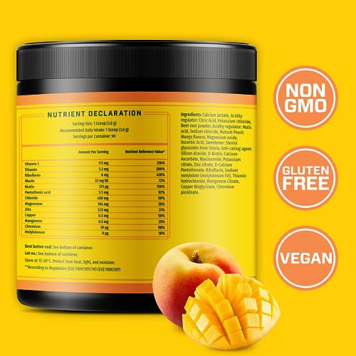 Key Nutrients Electrolytes Powder - Tropical Peach Mango Drink Mix 90 Servings KEY NUTRIENTS
