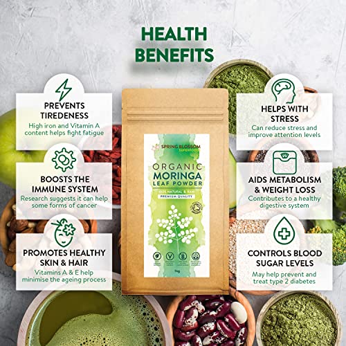 1KG Moringa Superleaf Powder Oleifera 100% Organic Raw Premium Quality Non-GMO Spring Blossom