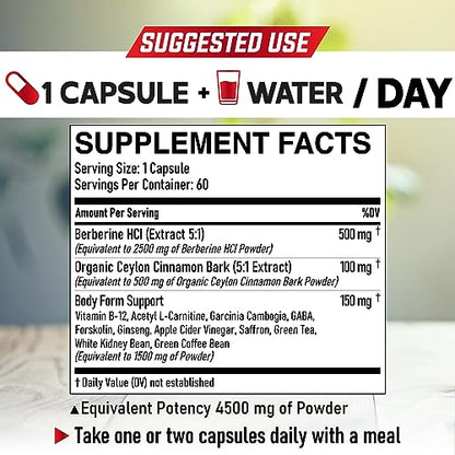 DEDICAD 13in1 Berberine Supplement - 4500mg for Weight Management, Heart & Immune DEDICAD