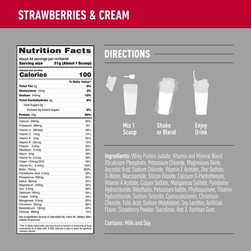 Isopure Protein Powder, Zero Carb Whey Isolate with Vitamin C & Zinc for Immune Support Isopure