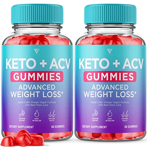 (2 Pack) Keto ACV Gummies Advanced Weight Loss, ACV Keto Gummies Fat Apple Cider