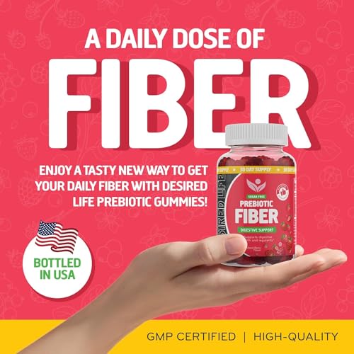 Desired Life Sugar Free Prebiotic Fiber Gummies for Adults and Kids Mixed Berry Flavor Desired Life