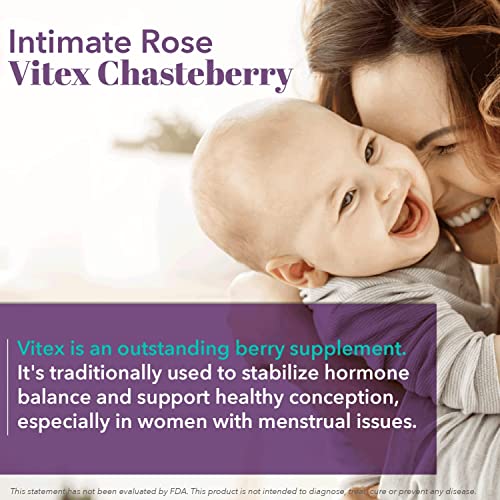 Vitex Chasteberry Supplement for Women - 100% All-Natural PMS & Menopause Support Supplement Intimate Rose