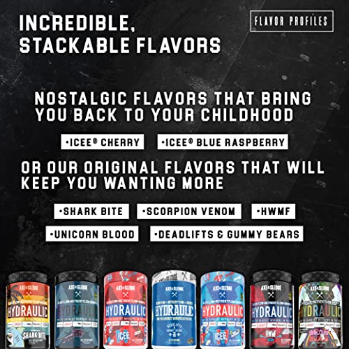 Axe & Sledge Supplements Hydraulic Stimulant-Free Pre-Workout Powder, ICEE Blue Axe & Sledge