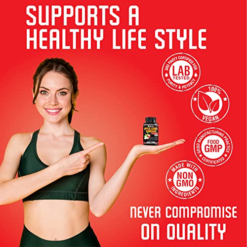 Apple Cider Vinegar Capsules - 5050mg Formula Pills with Black Pepper Extract 