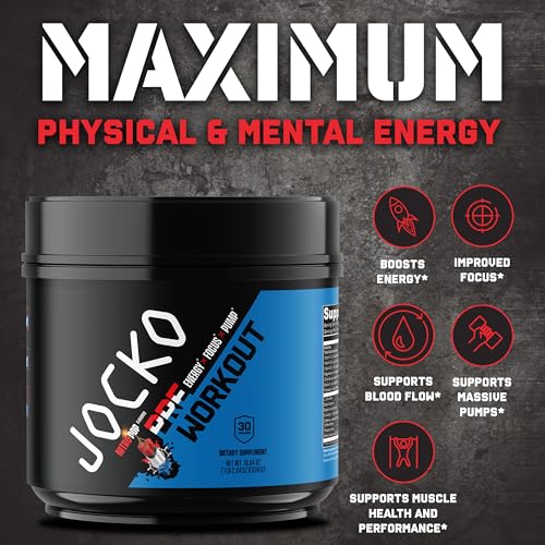 JOCKO FUEL Ultimate Pre Workout Powder - Pre-Workout Energy Powder Drink for Men JOCKO FUEL