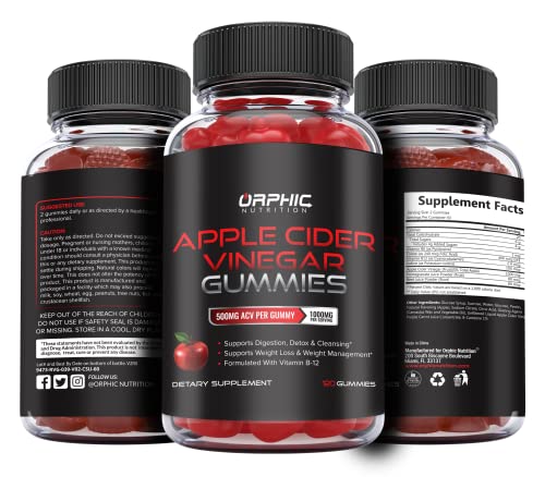 Apple Cider Vinegar Gummies with Mother- 1000mg - Supplement Formulated to Support ORPHIC NUTRITION