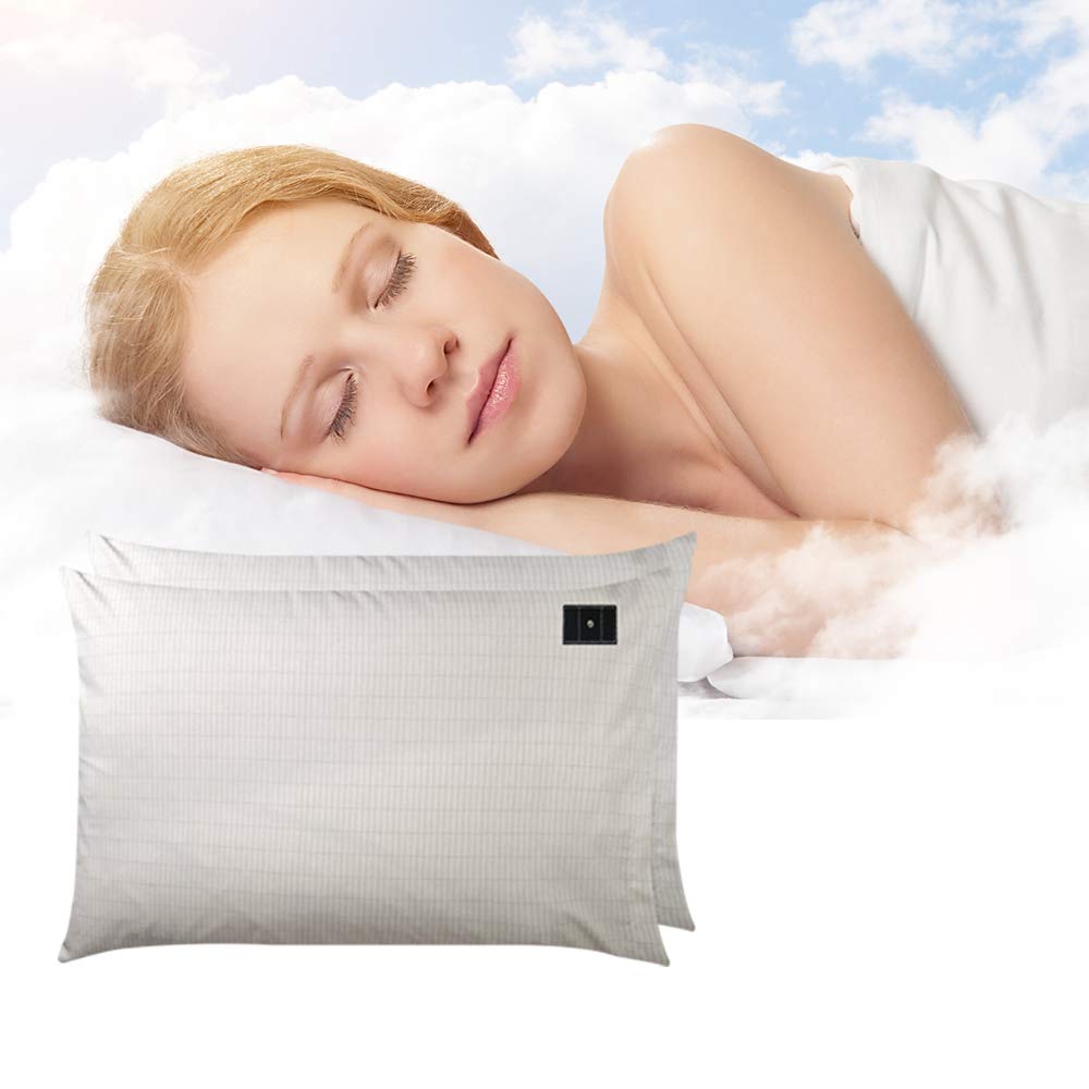 ibowee Grounding Piowcase 2 Pack, Conductive Pillowcase with US Cord for Natural Wellness