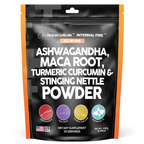 4in1 Ashwagandha Maca Root Powder Supplement with Turmeric Stinging