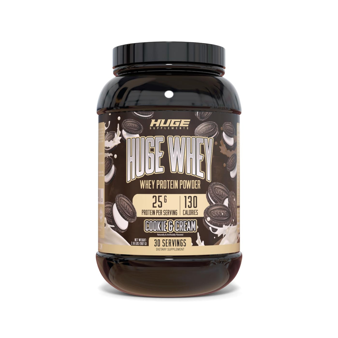 Huge Supplements Whey Protein Concentrate Powder, 25g Protein Per Serving, 5g BCAA