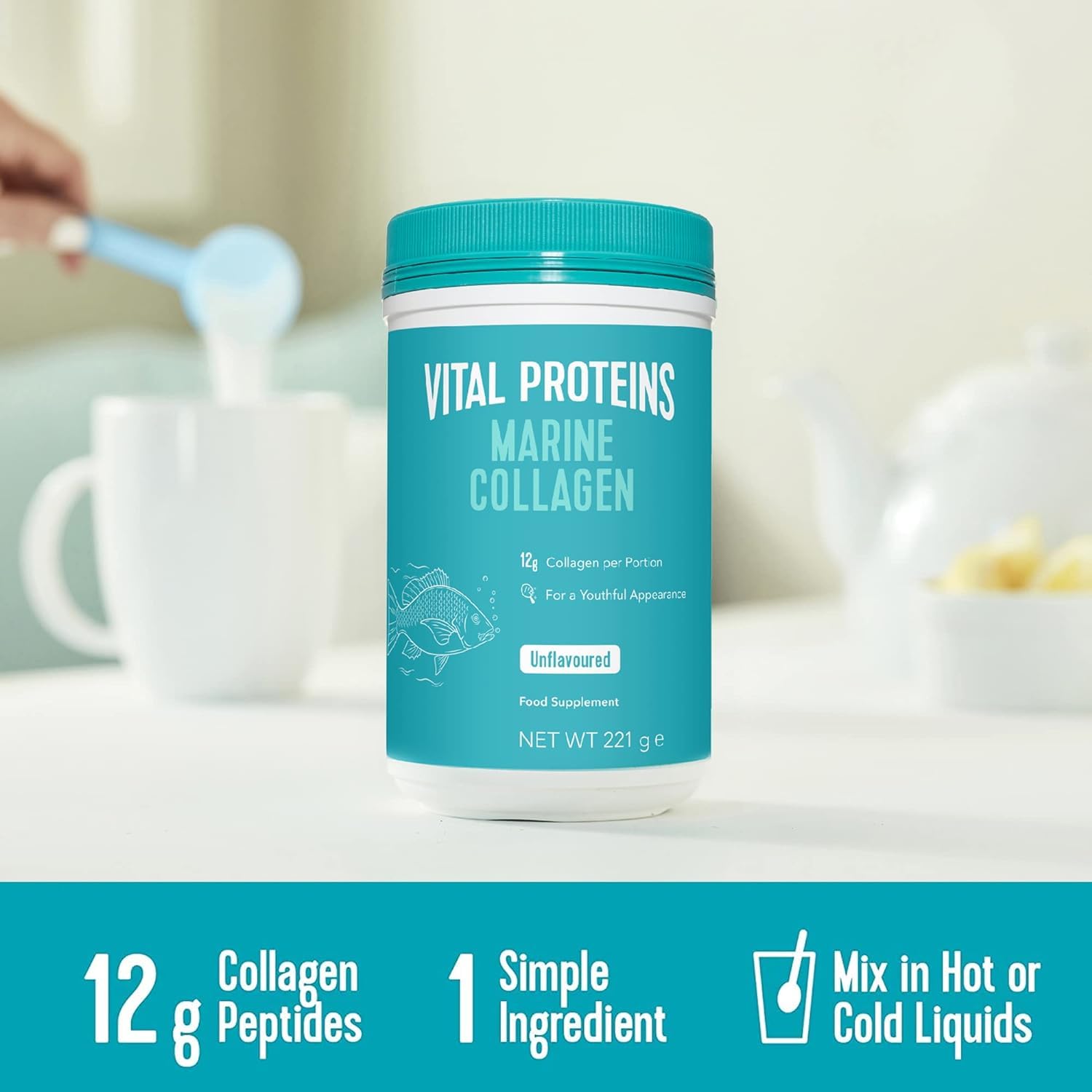 Vital Proteins Marine Collagen Peptides Powder Supplement - Hydrolyzed Collagen Tudor