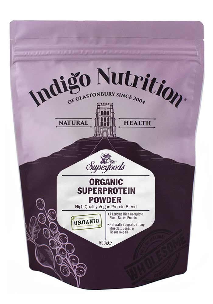 Indigo Herbs Organic Super Protein Powder Blend | 500g | 19g Protein | 16 Servings