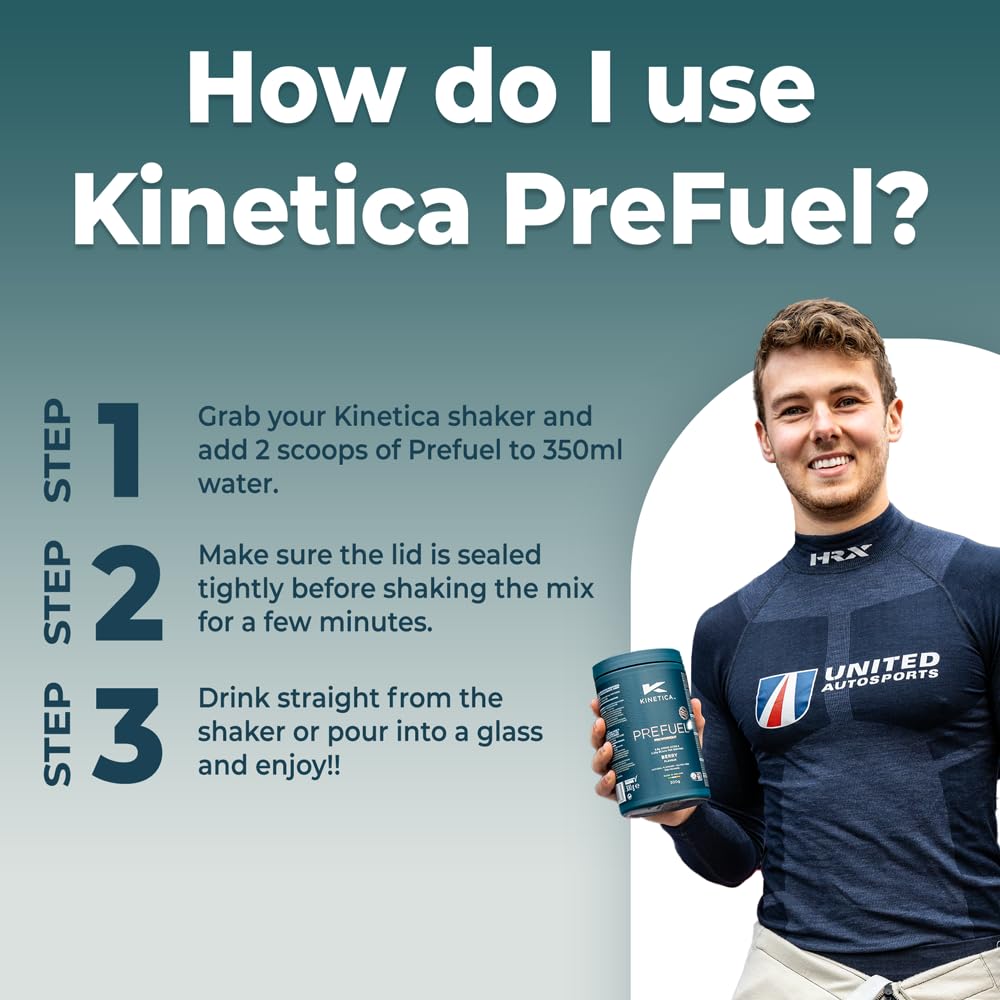 Kinetica PreFuel, Pre Workout, 5.7g Amino Acids & 2.2g BCAA's per Serving, 30 Servings Kinetica